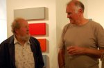 Figurative artists John Higgins and Eric Ward stalked by a Luke Frost abstract